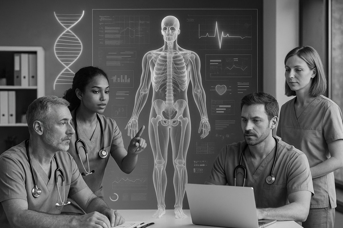 Consultant interview scenario with doctors exploring digital training in postgraduate NHS medical education